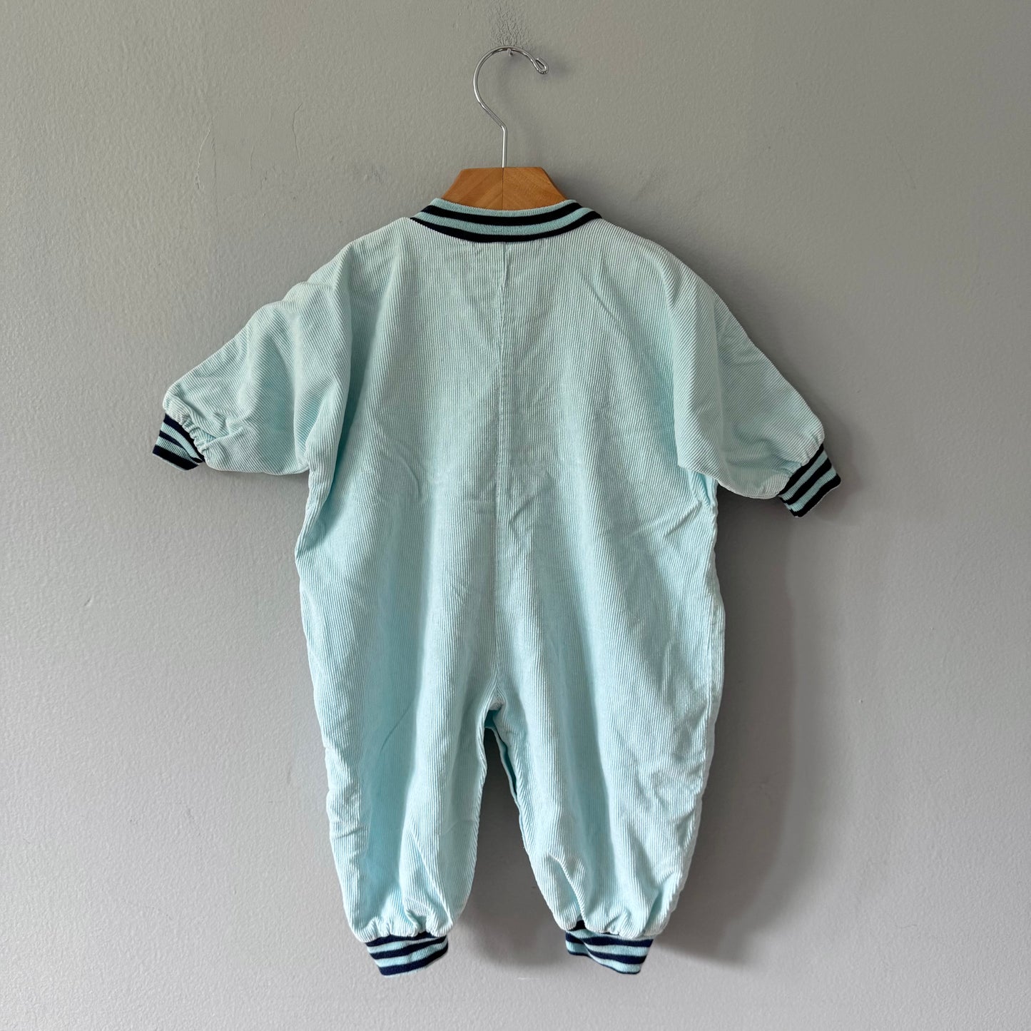 Vintage / Blue corduroy romper / 12M