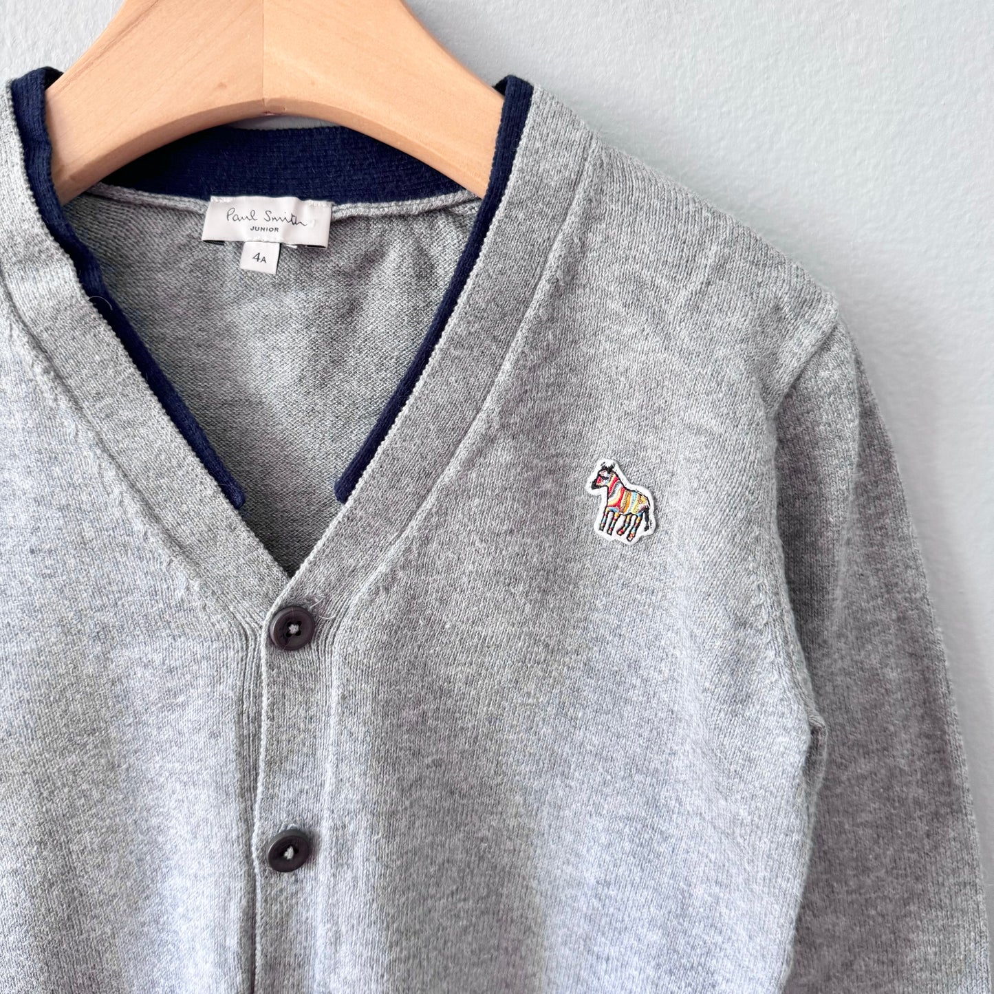 Paul Smith / Light grey cotton x cashmere cardigan / 4Y