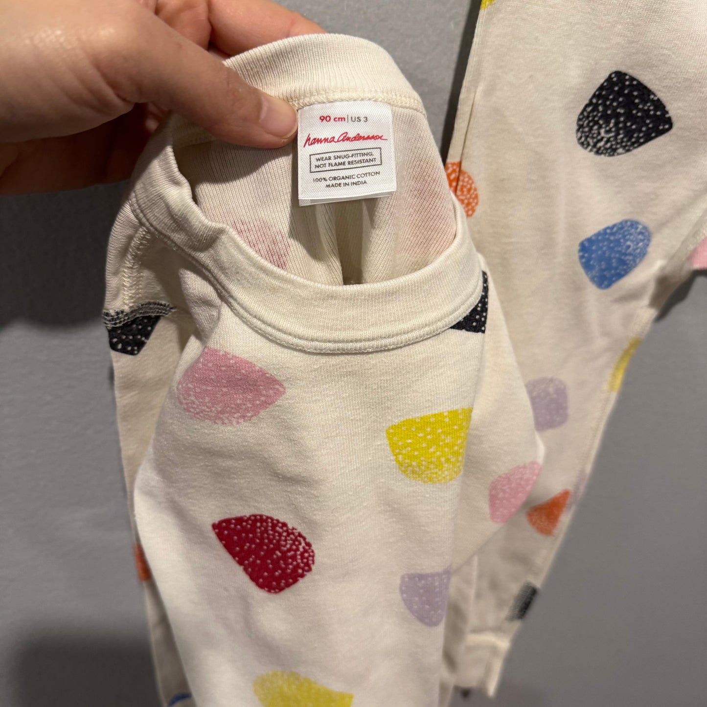 Hanna Andersson	/ White x colourful pajama set / 3Y
