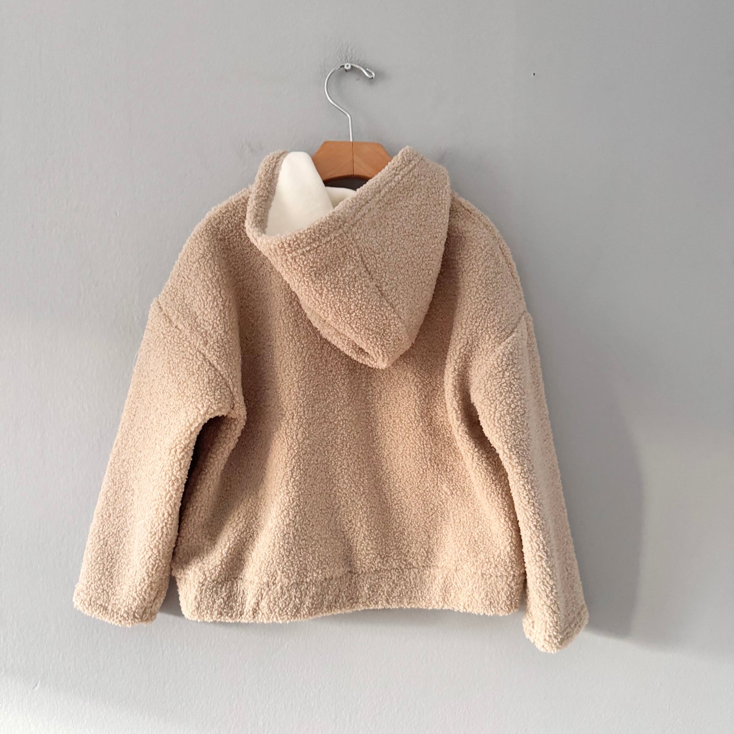 Souris mini / Beige sherpa zip up hoodie / 5Y