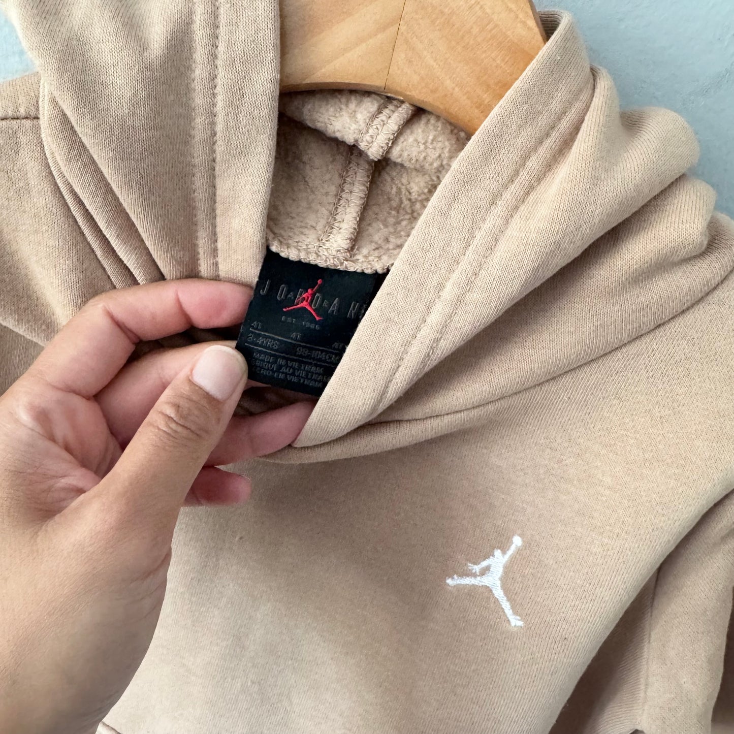 Nike / Jordan light brown hoodie / 3-4Y