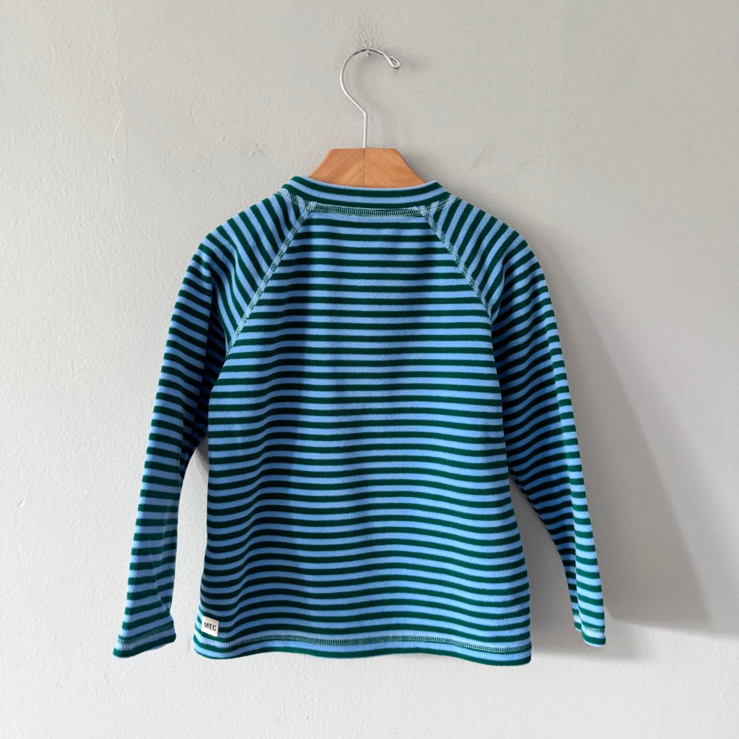 Mec / Blue x green fleece top / 4Y