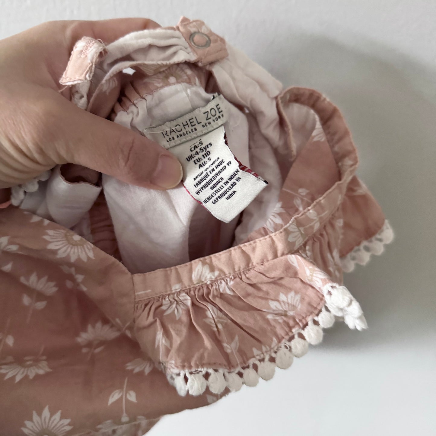 Rachel Zoe / Combinaison courte marron à fleurs / 4-5 ans