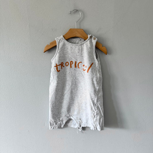 Tu / Light grey tank romper / 12-18M