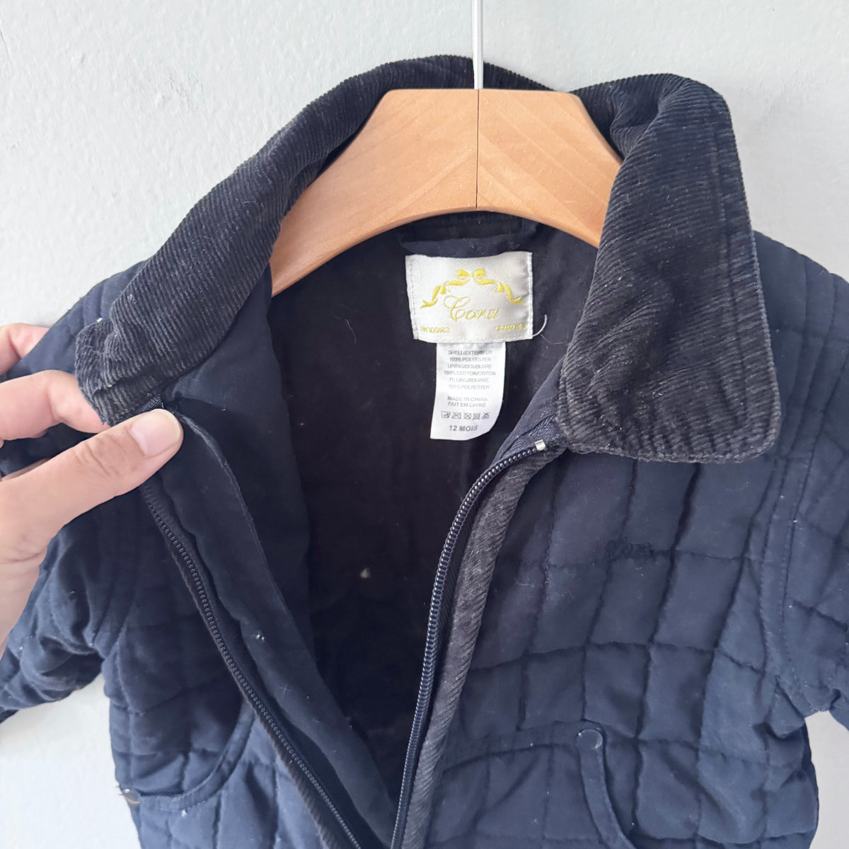 Cora / Black padded zip up jacket / 12M