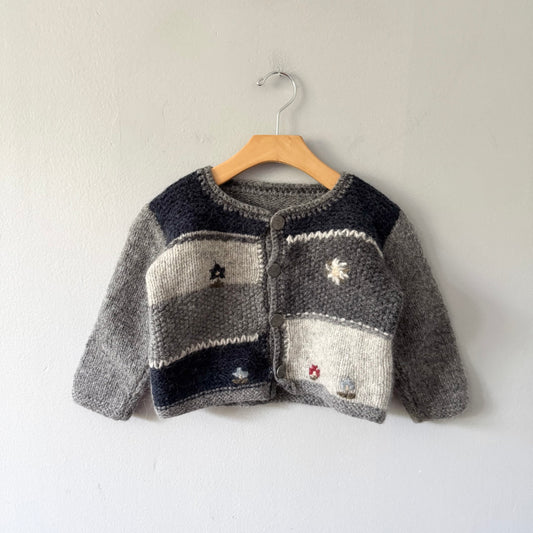 Handmade / Grey knit jacket / 2-3Y