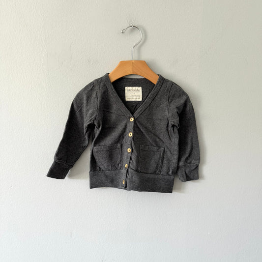 Mini Mioche / Dark grey cardi / 12-18M