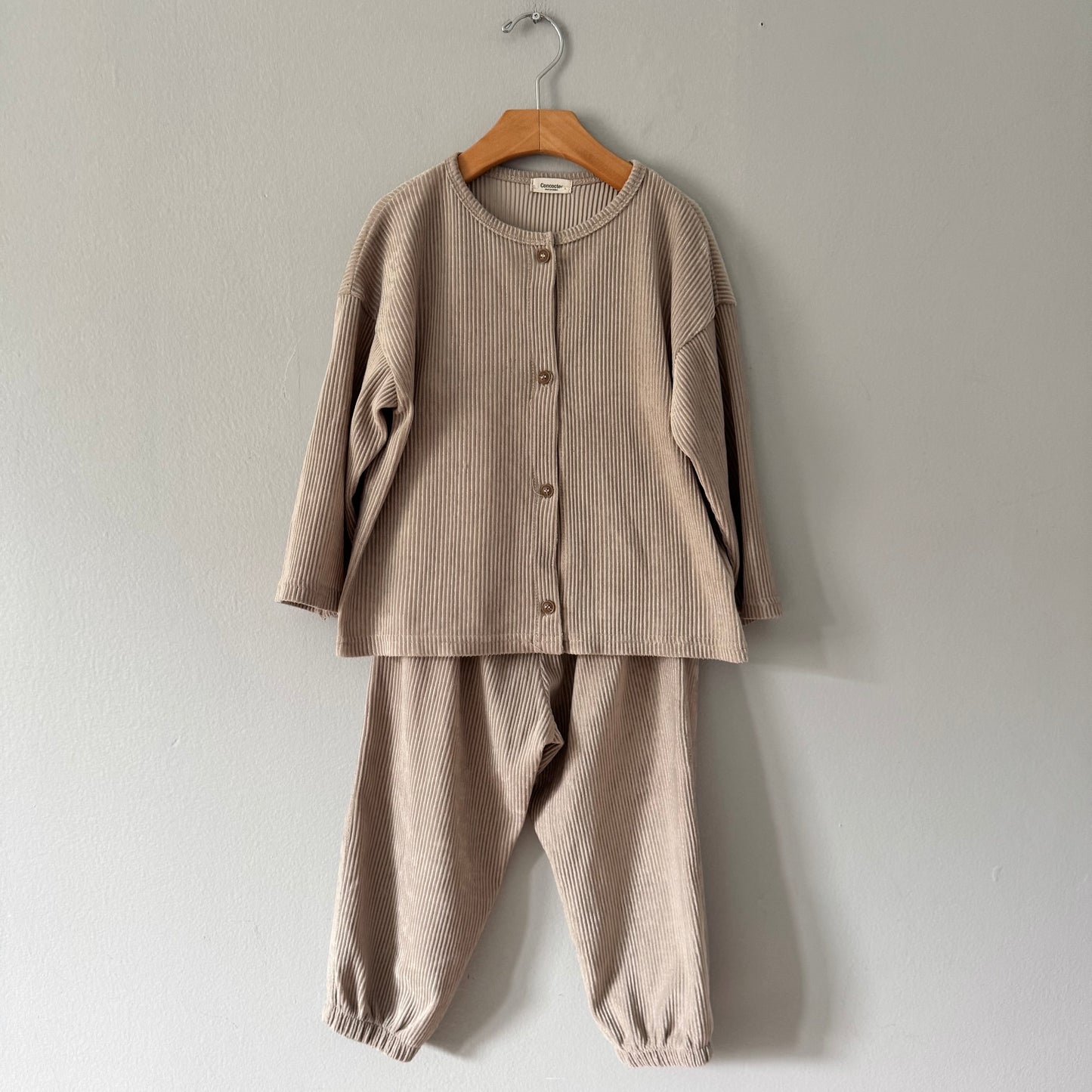 Concocter / Grey ribbed long sleeve set / 4Y