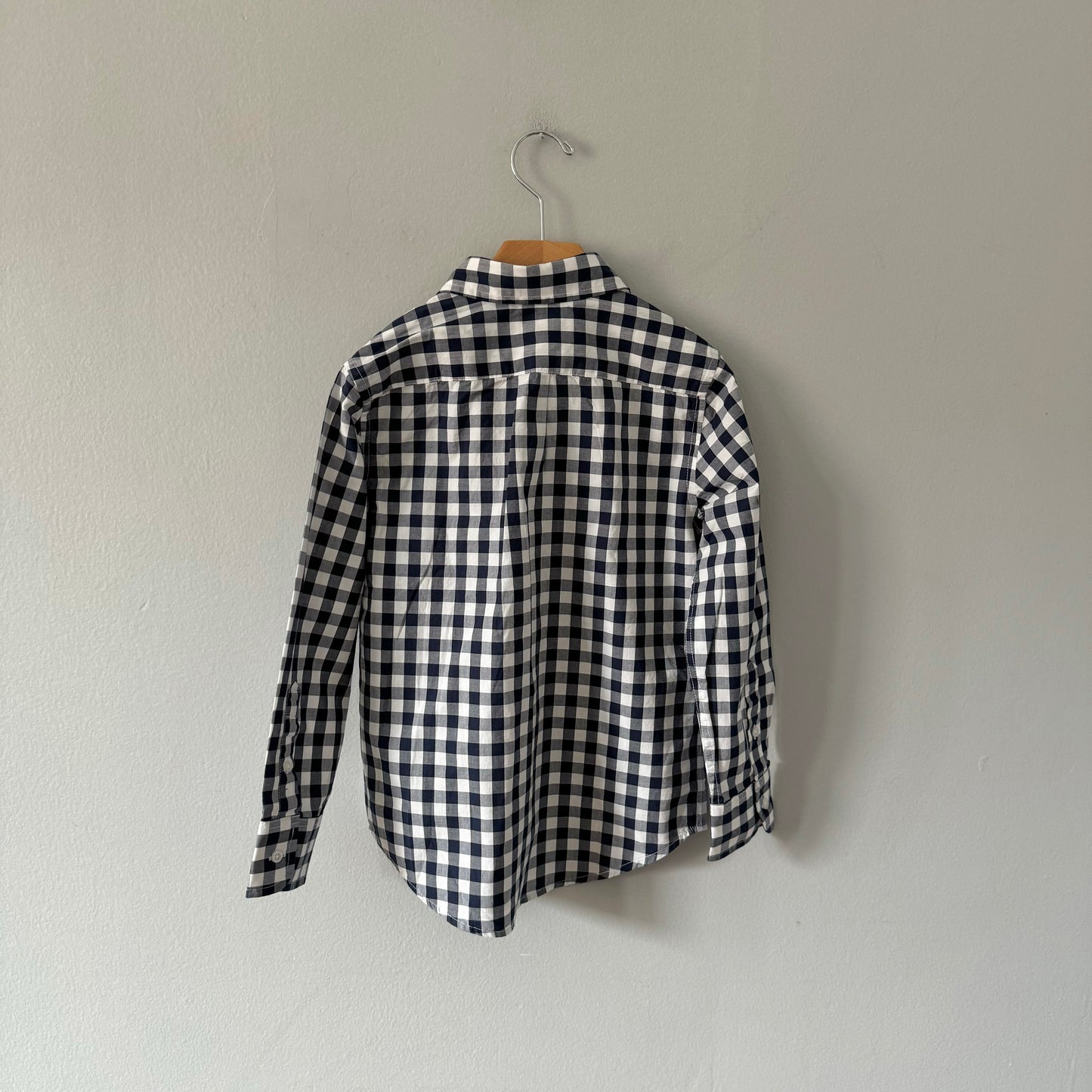 Crewcuts / White x navy plaid cotton shirt - New with tag / 6-7Y