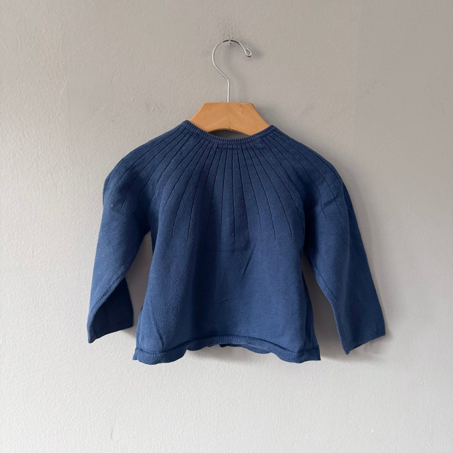 Zara / Smokey blue cotton cardigan / 12-18M