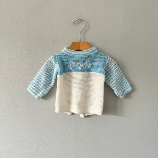 No brand / Blue x white knit top / 3M