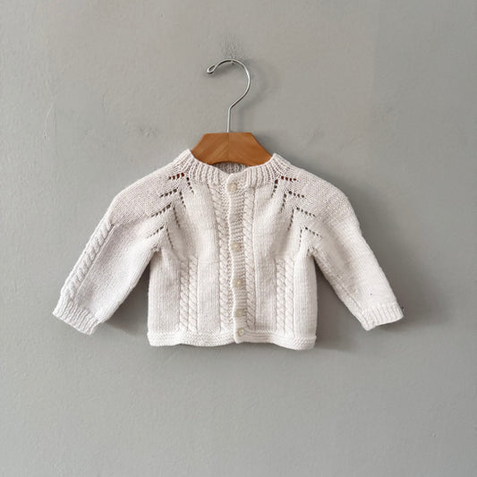 Handmade / White knit cardigan / 3M