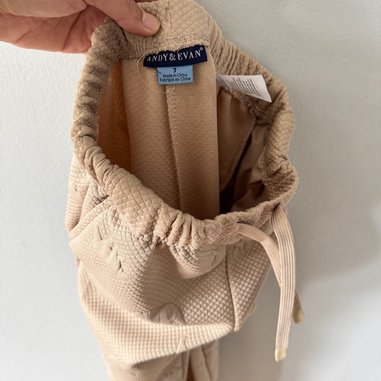 Andy & Evan / Beige crew set / 7Y