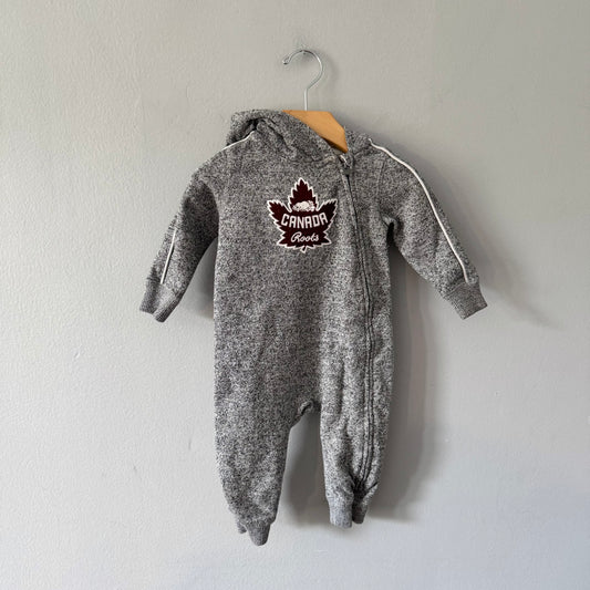 Roots / Salt and pepper romper / 6-12M