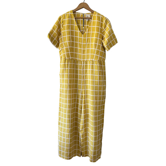 Elk / 100% linen yellow jump suit / Women US6, UK10