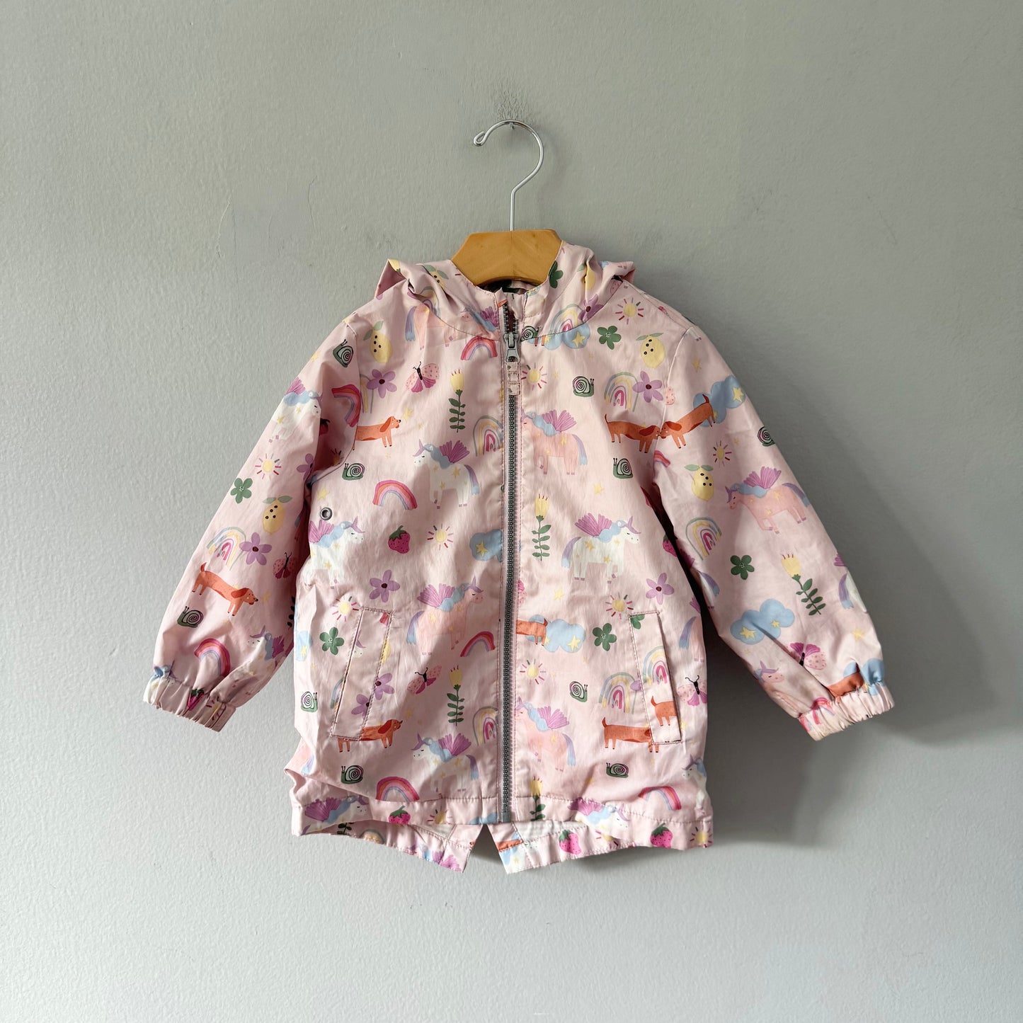 Next / Light pink unicorn windbreaker / 18-24M