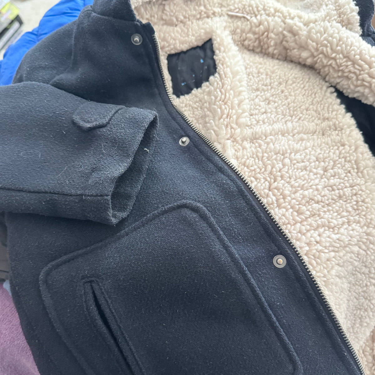 Zara / Sherpa x navy jacket / 2-3Y