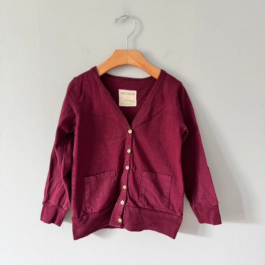 Mini mioche / Burgundy cotton cardigan / 5Y
