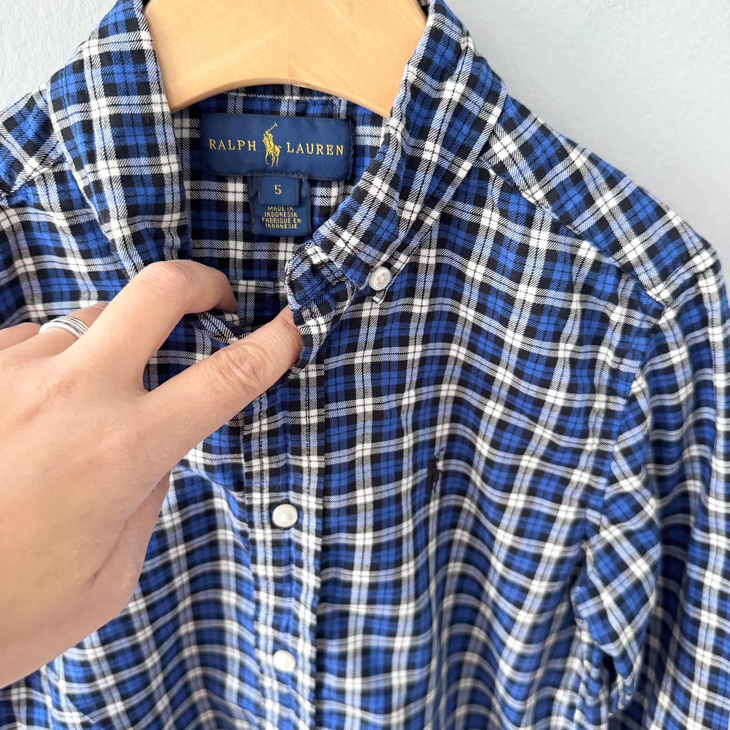 Polo Ralph Lauren	/ Blue checked shirt / 5Y