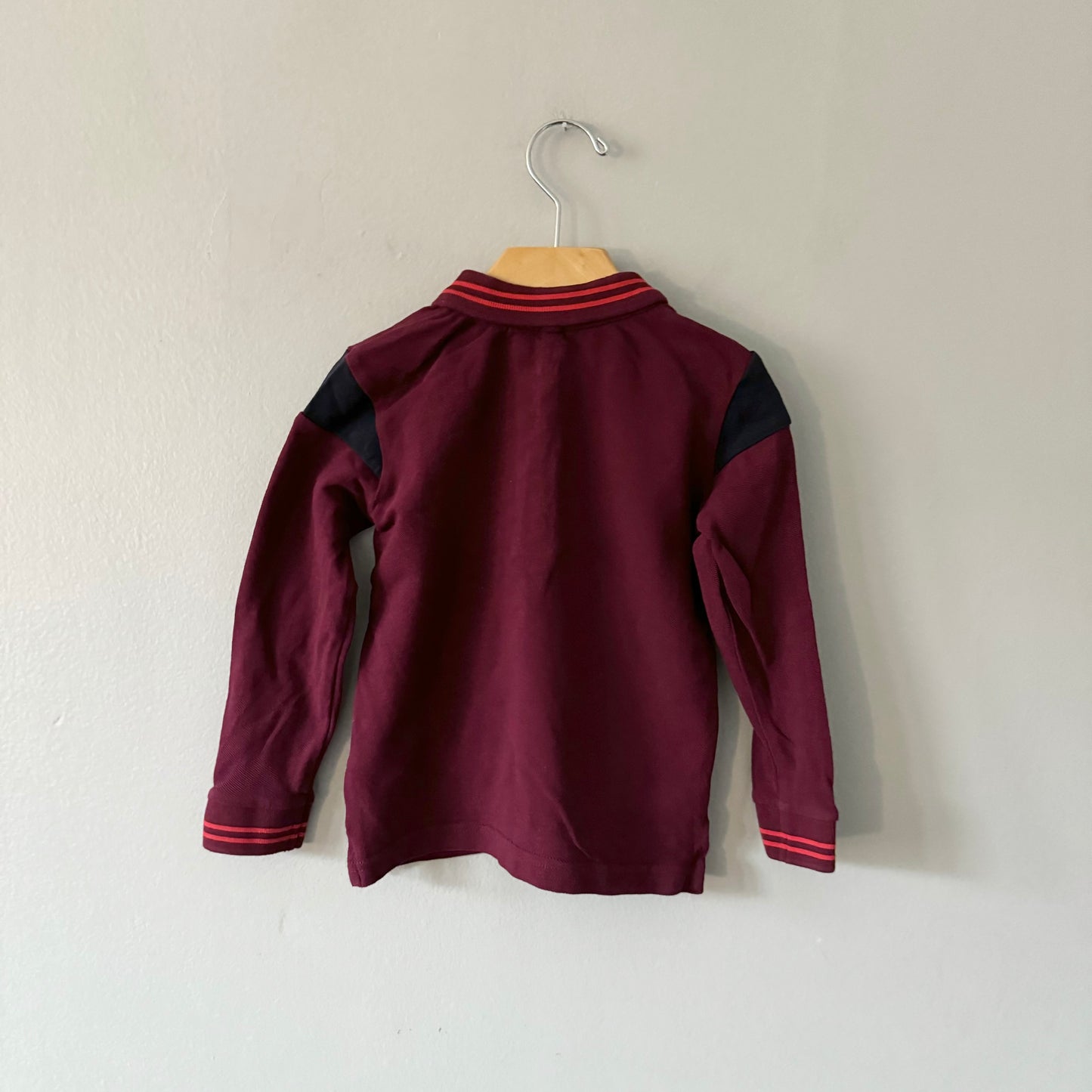 M&S / Burgundy polo shirt / 3-4Y