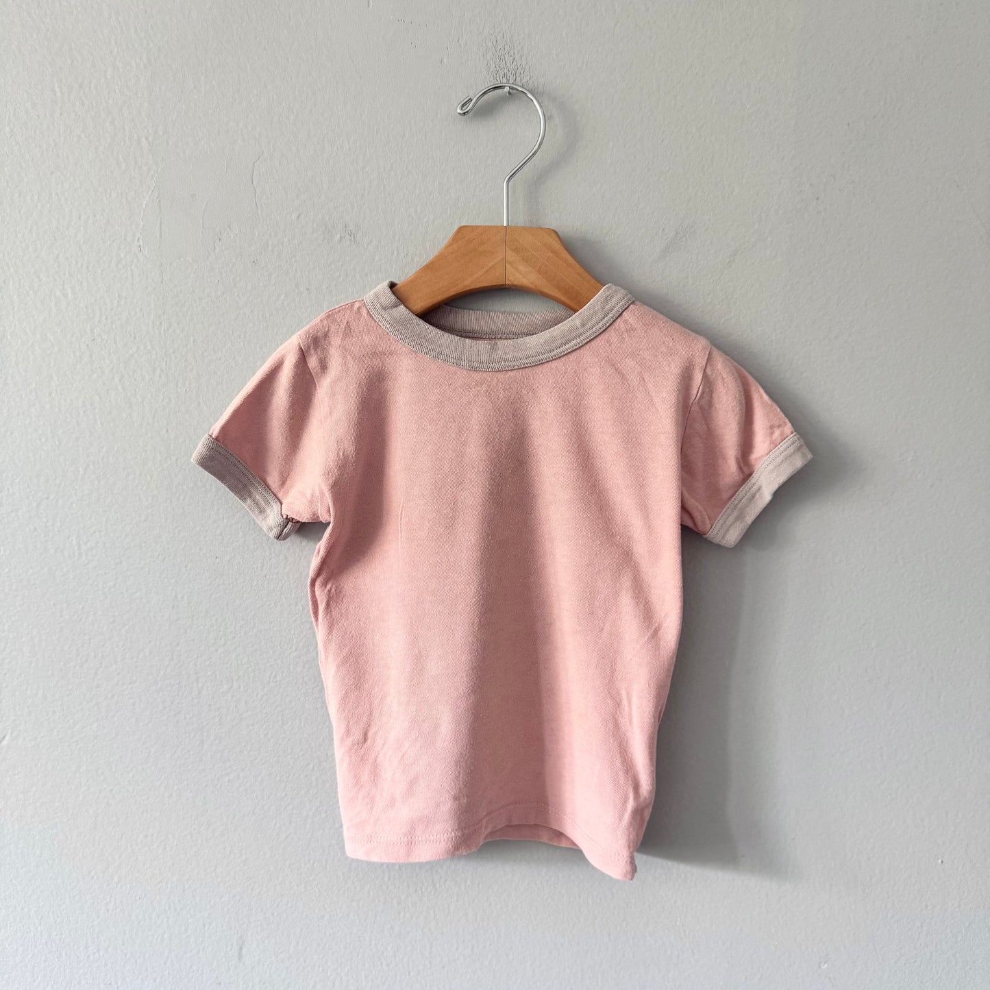 Mini mioche / Pink x beige T-shirt / 1-2Y