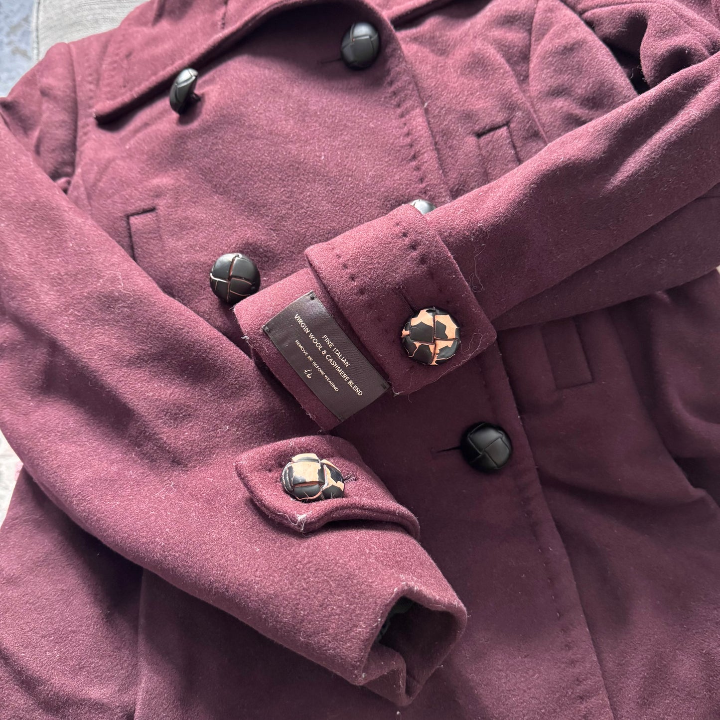 Babaton / Burgundy wool cashmere coat / Women M