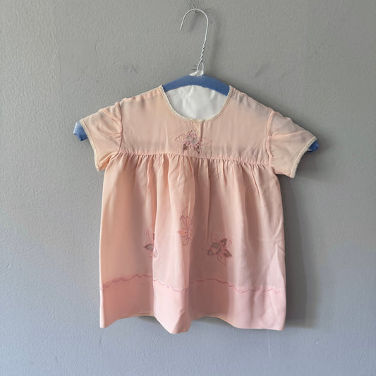 Vintage / Light pink sheer dress / 24M