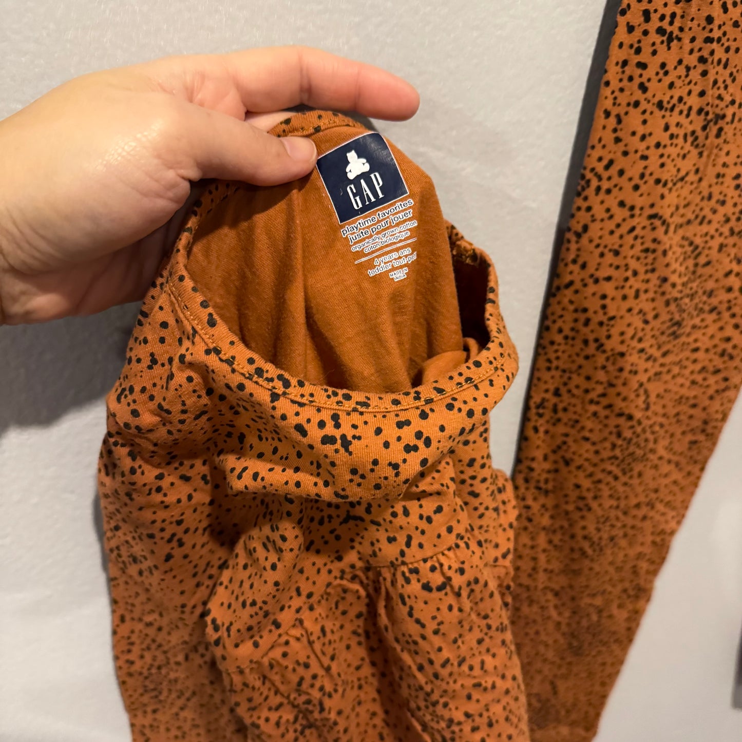 Gap	/ Brown x black dots tunic leggings set / 4Y