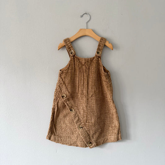 Zara / Brown corduroy overall skirt / 7Y