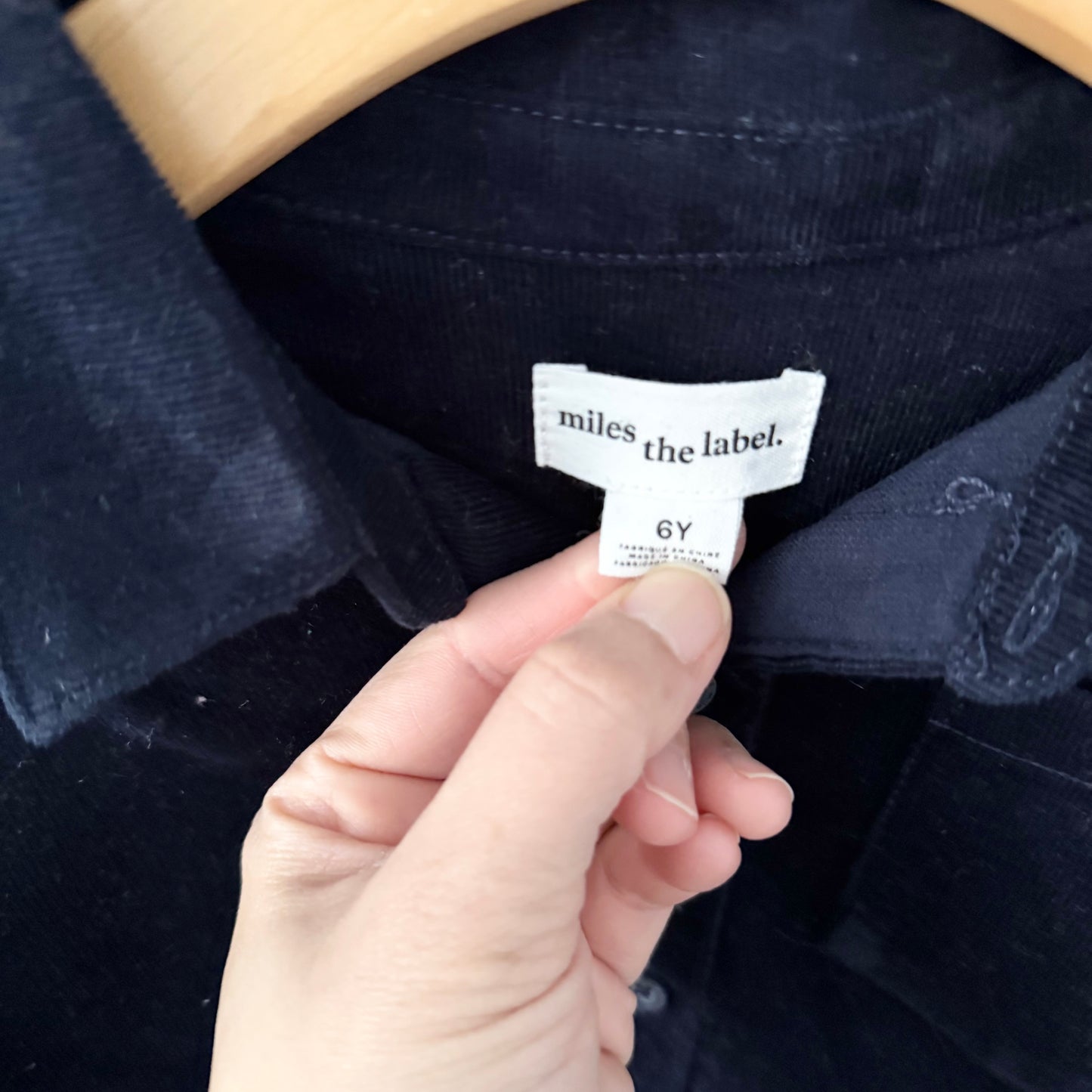 Miles the label / Black codruroy shirt / 6Y