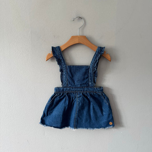 Zara / Denim overall skirt / 9-12M