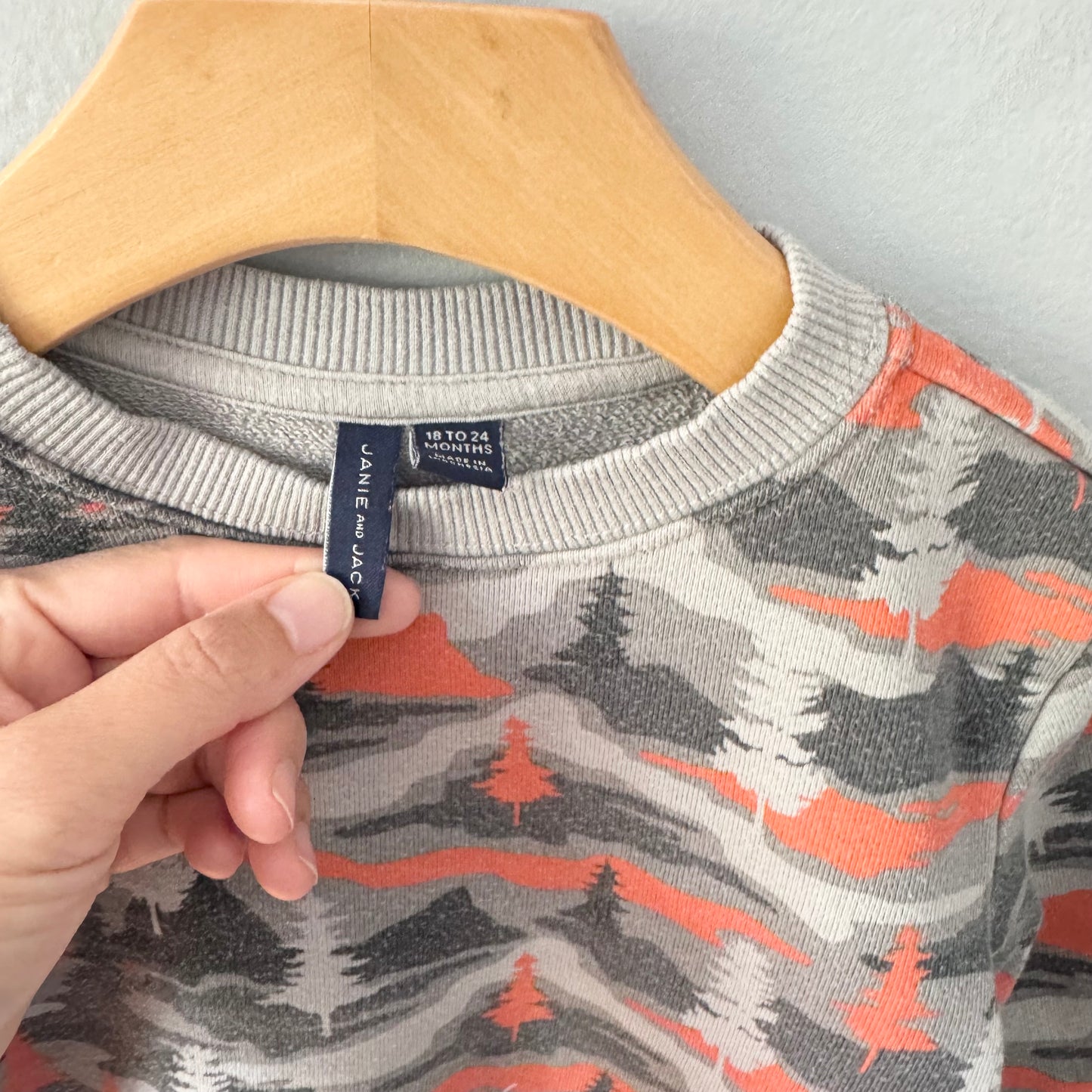Janie & Jack / Grey x orange sweatshirt / 18-24M