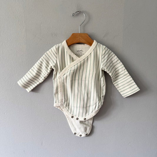 Pehr / White blue stripe onesie / 3-6M