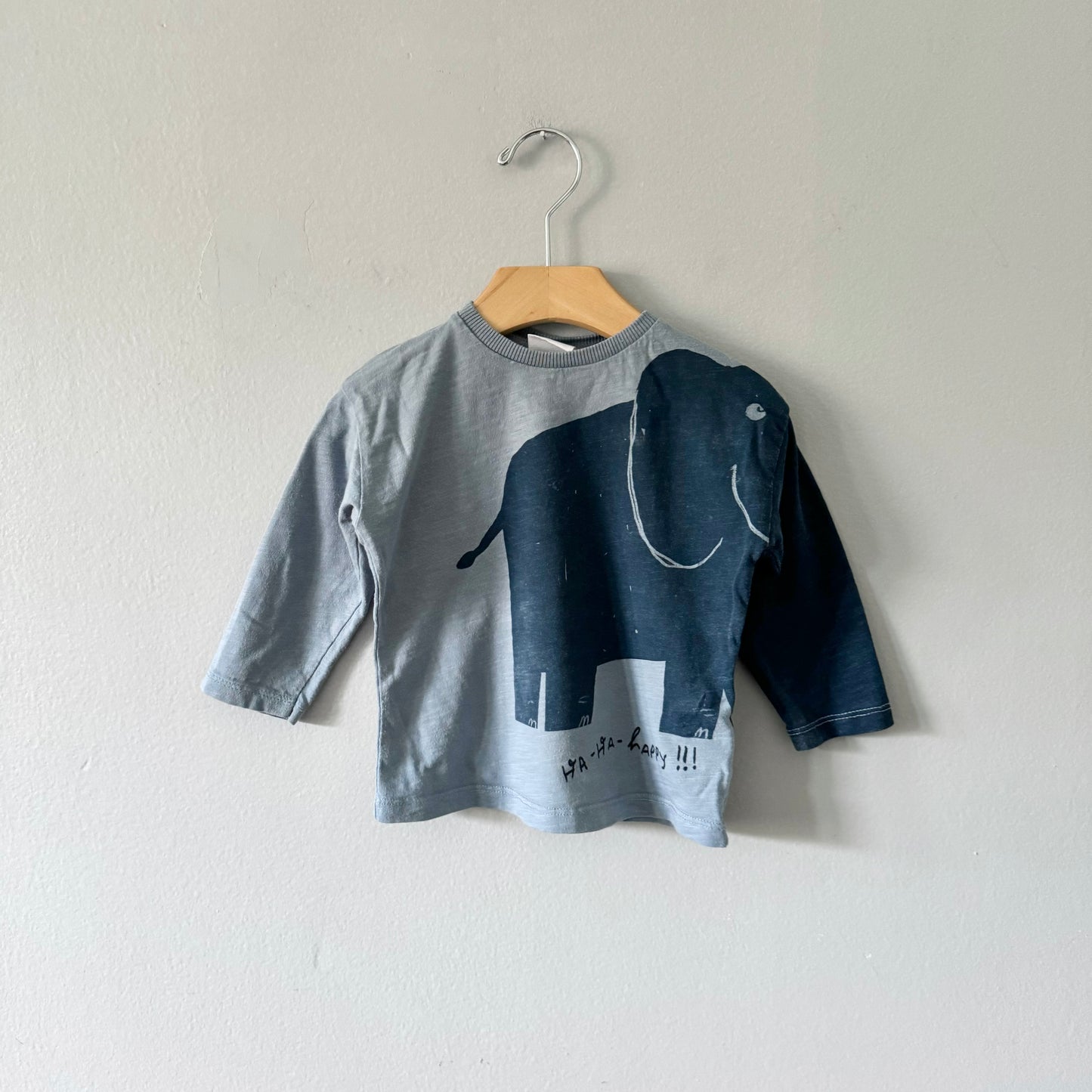 Zara / Blue elephant shirt / 6-9M