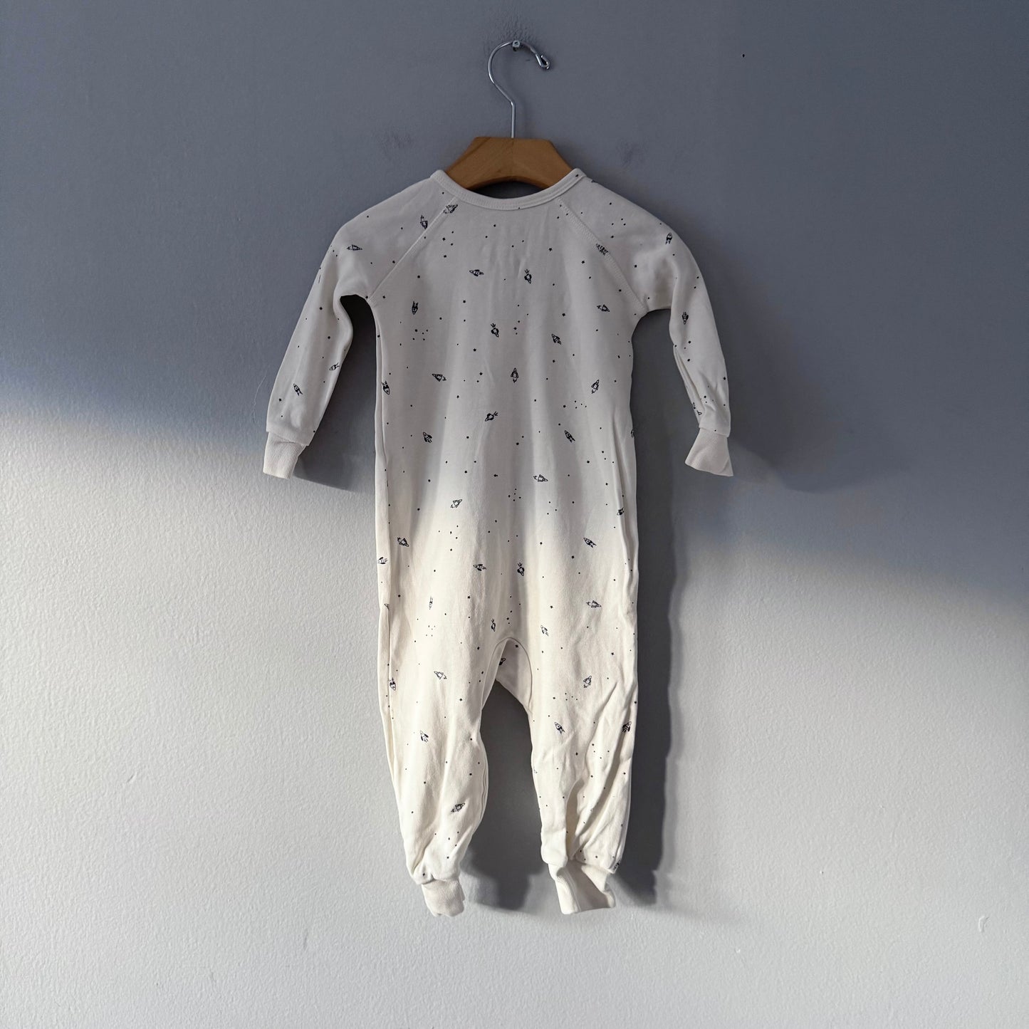 Pehr / White x space romper / 12-18M