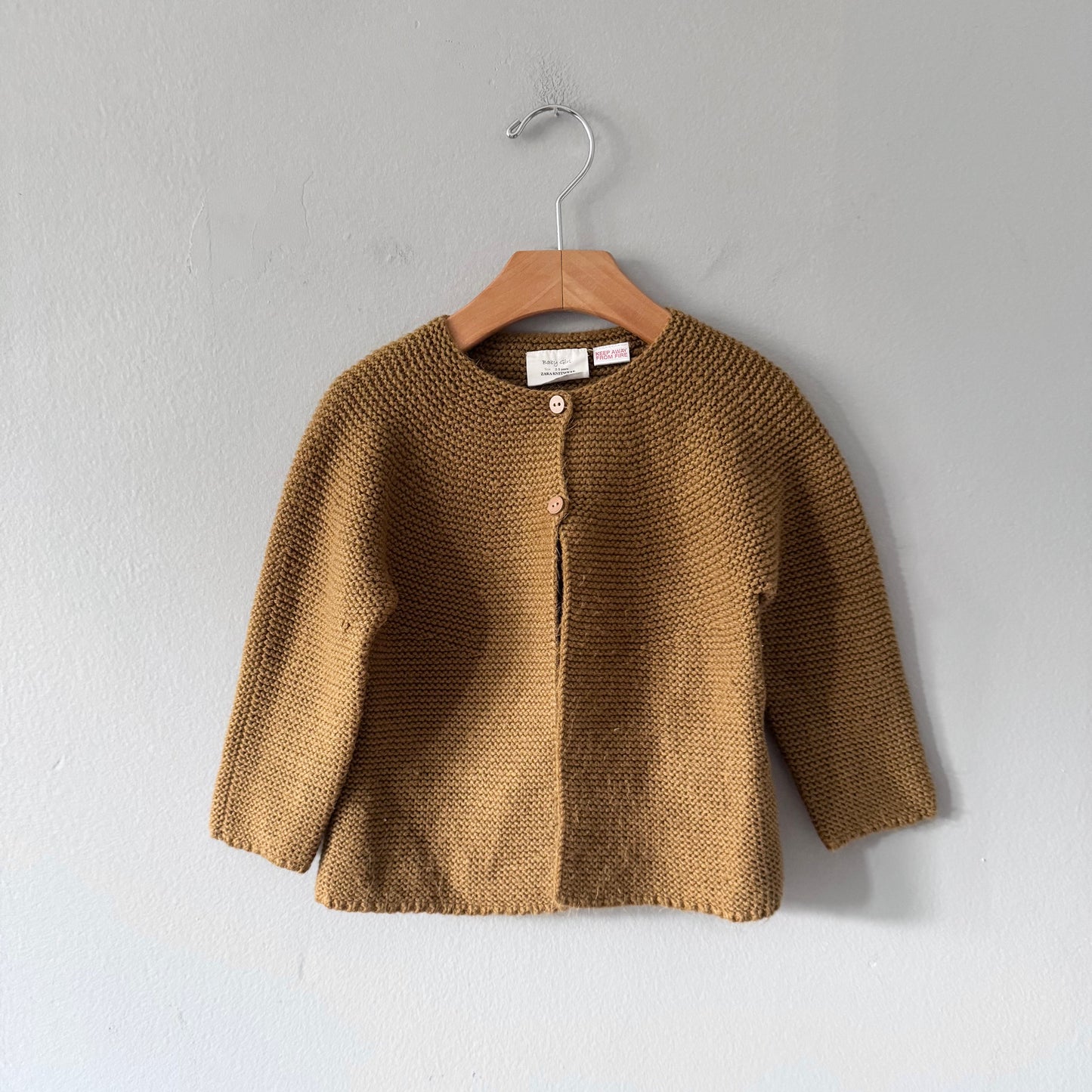 Zara / Mustard knit cardigan / 2-3Y
