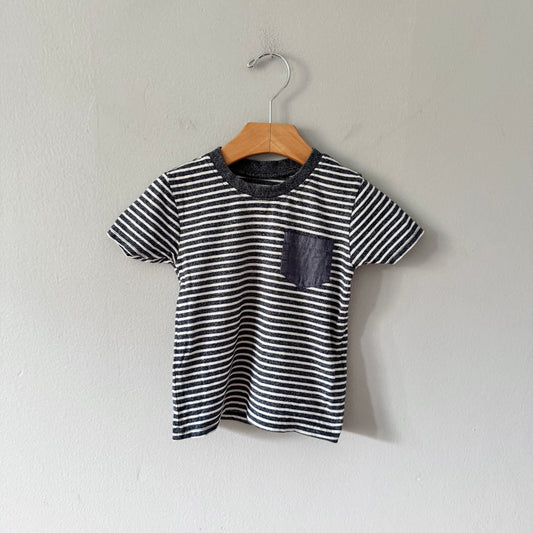 Primark / Navy stripe T-shirt / 18-24M