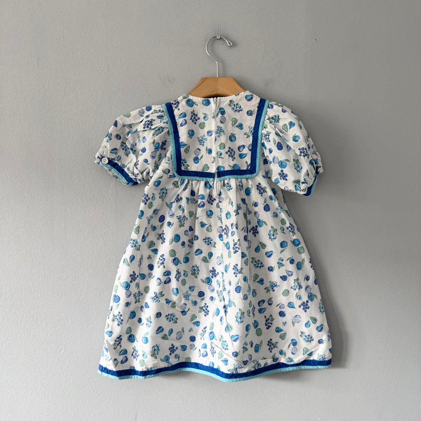 Vintage / White x blue summer dress / 4Y