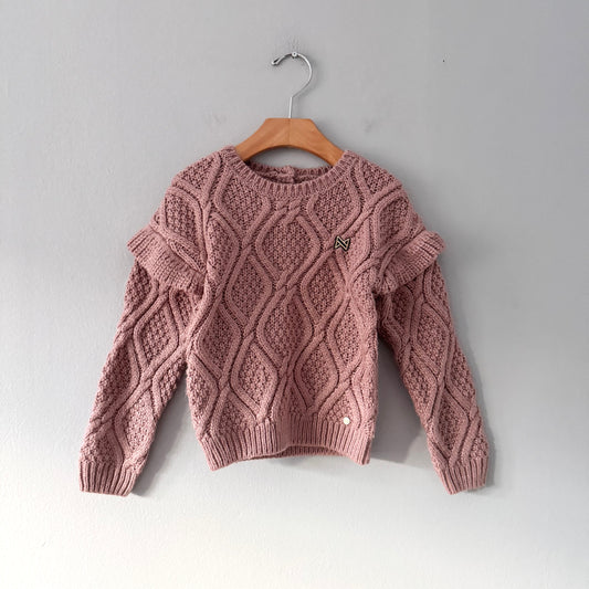 Hokonoko / Smokey pink knit dress / 2Y(Fits 4T)