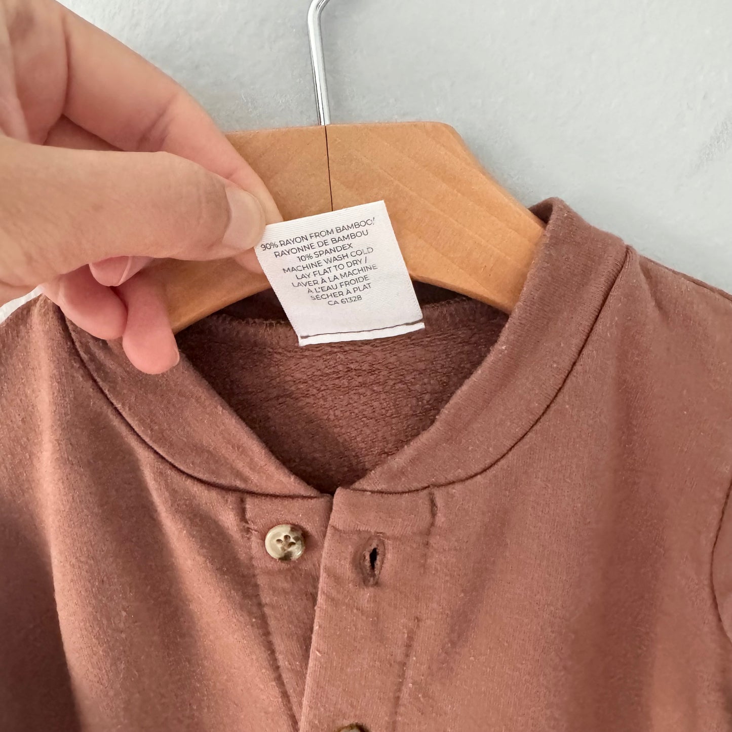 Jax & Lennon / Brown crew romper / 6-12M