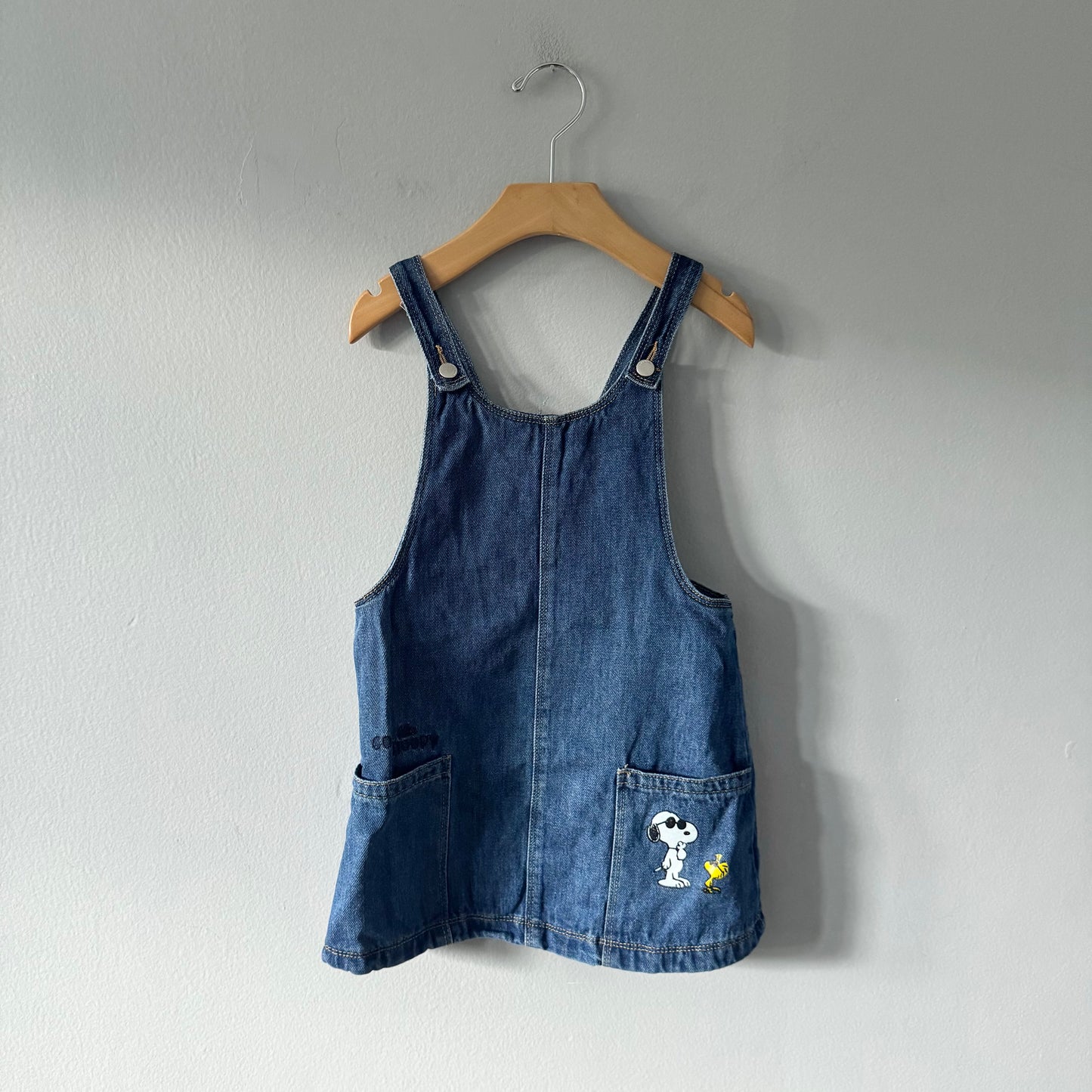 Zara / Snoopy denim overall skirt / 4-5Y