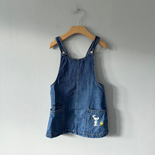 Zara / Snoopy denim overall skirt / 4-5Y