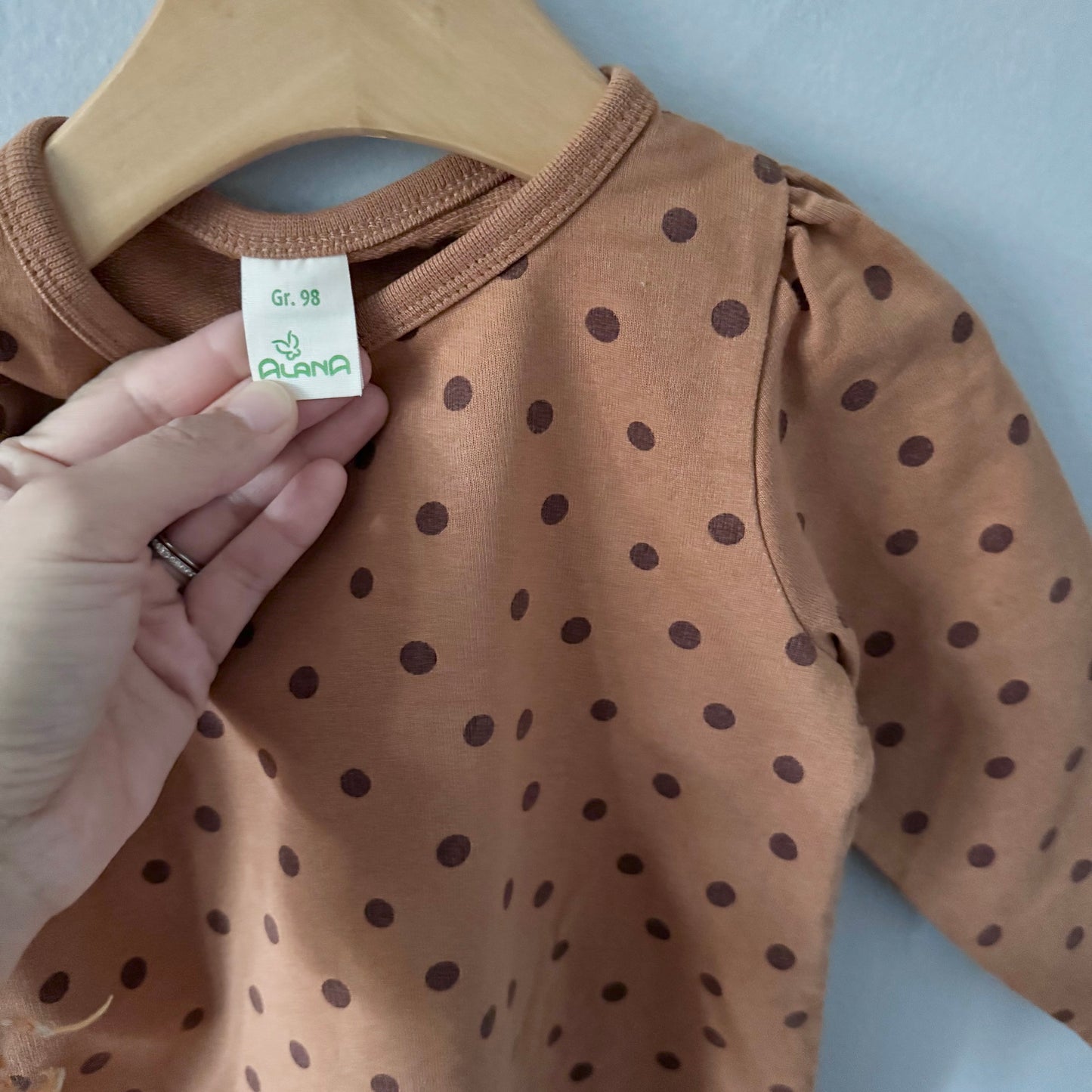 Alana / Brown x dots long sleeve dress / 98