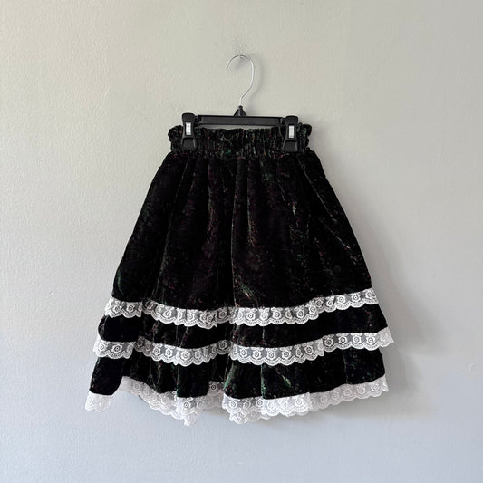 Vintage handmade / Velour skirt / 8Y