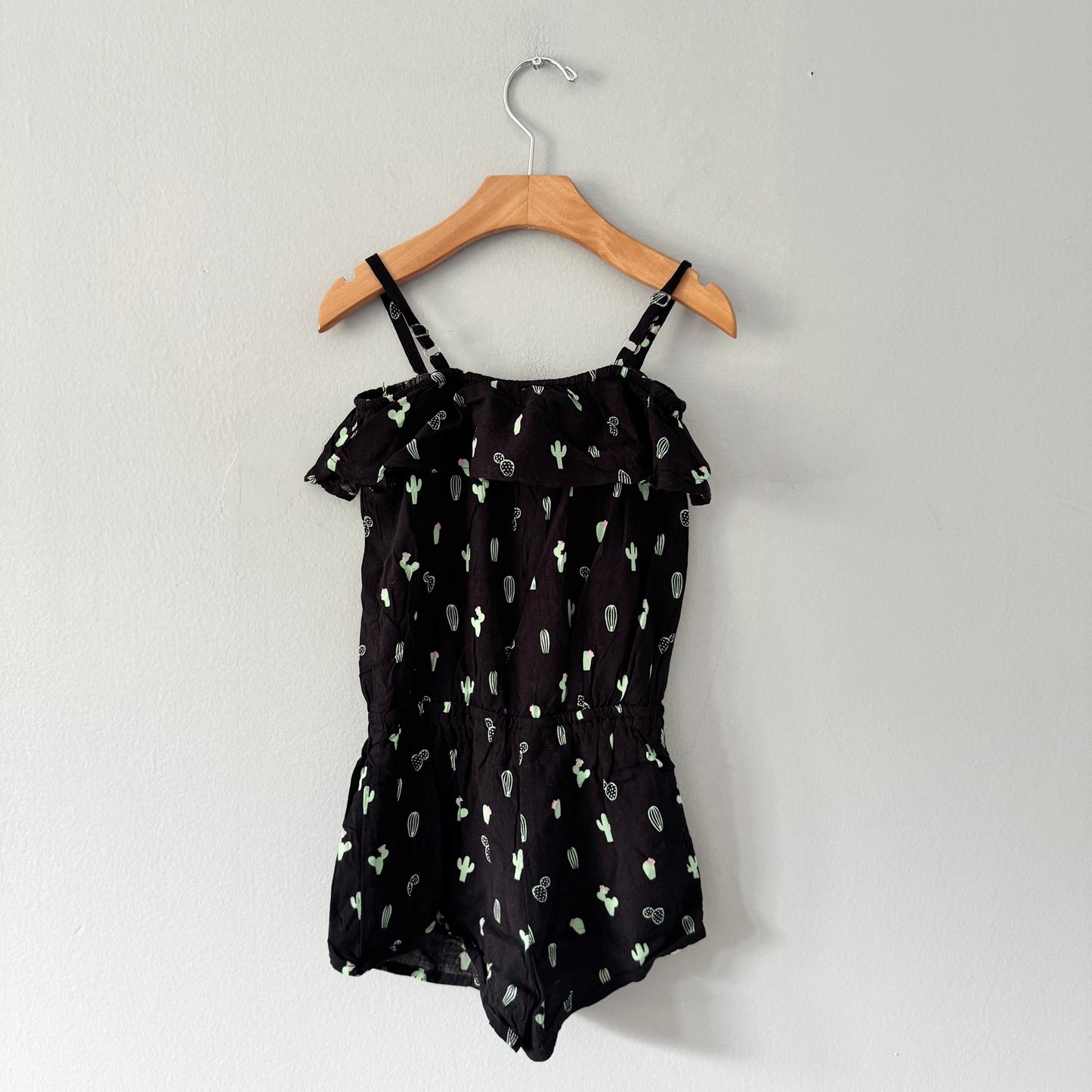 Sans marque / Barboteuse caraco noire et cactus / 4T