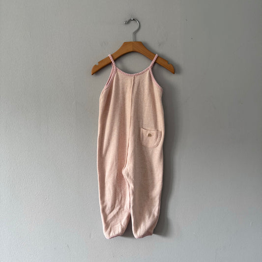 Zara / Light pink knit cami overalls / 18-24M
