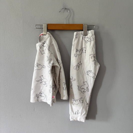 Sanetta / Ensemble pyjama en velours blanc / 98(3a)