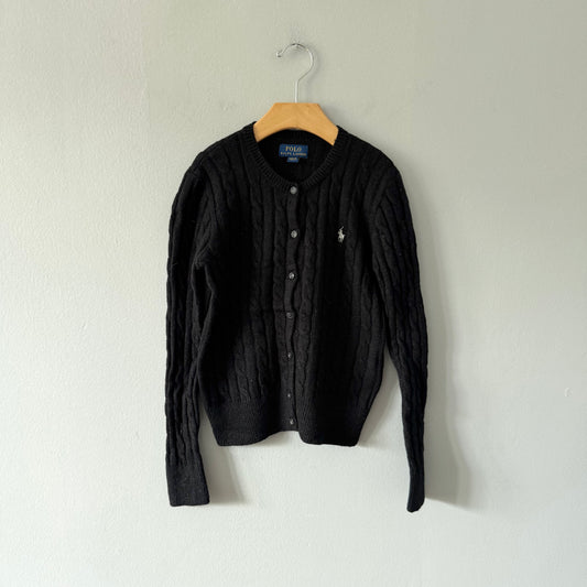 Polo Ralph Lauren	/ Black cable knit cardigan / 8-10Y