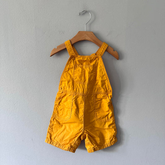 Petit bateau / Yellow orange overall shorts / 24M