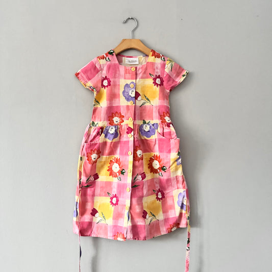 Al Joon Fashions / Pink floral dress / 7-8Y